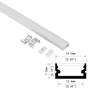 14x7mm Ultra thin Led Aluminum Profile Surface Mount Led Strip Profile for Outline Display for Bed Cabinet Led Light