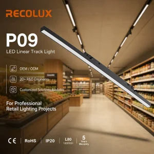 1500mm LED Linear Track Light Power Switchable Retail Track Luminaire for Supermarket Projects