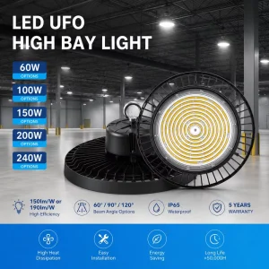 150LM/W LED UFO High Bay Light 100W 150W 200W 300W Warehouse Factory Lighting