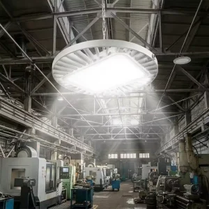 150W High Efficiency UFO LED High Bay Light Aluminum Alloy Housing Warehouse Industrial Use