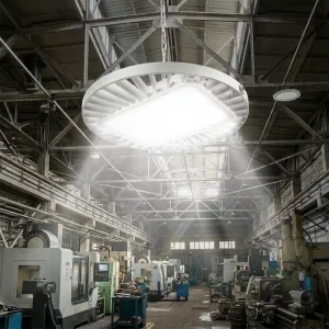 150W High Efficiency UFO LED High Bay Light Aluminum Alloy Housing Warehouse Industrial Use