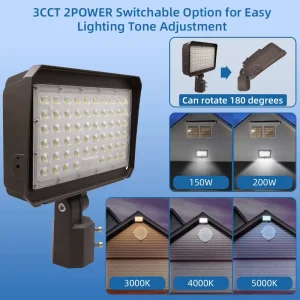 150W LED Floodlight Football Baseball Stadium Light Outdoor Aluminum IP65 Waterproof Landscape Lighting Remote Control Dimmable