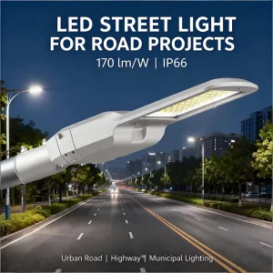 150W LED Street Light for Municipal Road Lighting IP66 170lm/W AC Outdoor Street Lamp UKCA Energy Saving