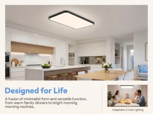 150W Large Rectangle LED Ceiling Light 950*650mm Dimmable CRI 97 Heavy Duty 130mm Thick Surface Mounted for Living Room Hall
