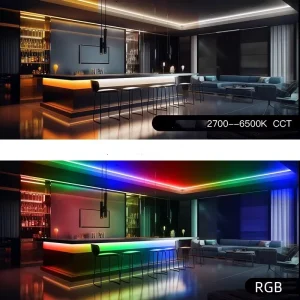 15mm RGBWC 5 Colors in One Full Spectrum WS2805 24V 26W 840LED M Color Chasing Horse Racing Programmable LED Strip