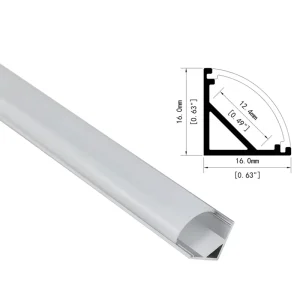 16*16MM Cabinet LED Strip V Shape Light Aluminum Channel Extruded Alu Track Milky Cover Corner Connector Bending Cutting Welding