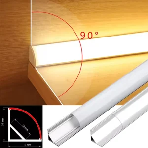 16*16mm 90 Degree V Shape LED Strip Channel LED Aluminum Extrusion Corner LED Profile for Cabinet Ceiling