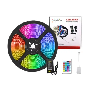 16.4ft 2835 54D 8mm SMD2835 LED Strip Lights Smart RGB Sync Color Changing Light Strings with App Control and 24 Key Remote