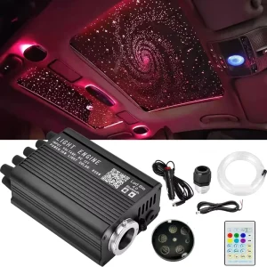 16W RGBW Twinkle LED Fiber Optic Starlight Headliner Kit Meteor Shooting Star Ceiling Lights 0.75mm 3M 500pcs+200pcs Fiber