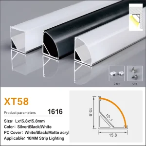 16X16 45 Degree LED Aluminum Recessed Profile White Cover Embedded for Kitchen Closet Linear Light