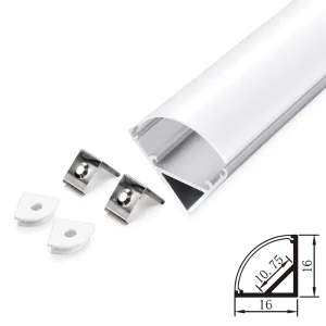 16x16mm Aluminum Profile LED Industrial Cabinet Light Bar with Plastic Shade Warm White Under Cabinet Lighting for Kitchen