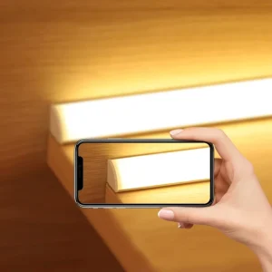 16x16mm V-Type Under Cabinet Shelf Bar Strip Light 90 Glowing Table Kitchen Lighting with Hand Sweep Motion Touch Sensor Dimmer