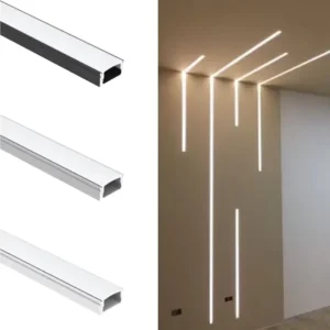 17*7mm Cabinet LED Lighting Embedded 6000K Lamp Slot Square Aluminum Alloy LED Diffuser Channel Profile 6000 Series