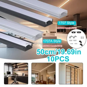 1707(509) 10AW BW Aluminum Alloy LED Strip Profile Channel Light Diffuser Corner Extrusion Square 1 Year Warranty