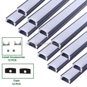 1707BW12P Surface PC Diffuser Silver Color Extruded LED Aluminum Profile for Led Linear Light Housing Decoration