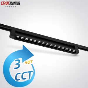 180 Rotatable Long Strip LED COB Track Light Aluminum Grille High CRI 90 Dimmable 2/3/4 Wire Anti Glare Linear Track Spotlights