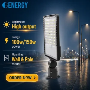 180°Adjustable Bracket 7years Warranty LED Street Light 100W 150W IP66 Waterproof Outdoor Stadium Road LED Parking Lot Light