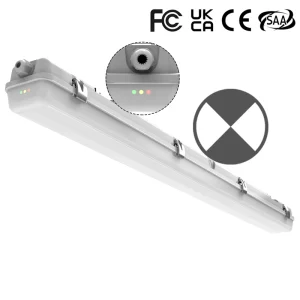 18W 2FT LED Emergency Tri Proof Batten Light IP65 IK08 Self Test Battery Linkable Factory Warehouse Parking Lot ETL SAA CE RoHS