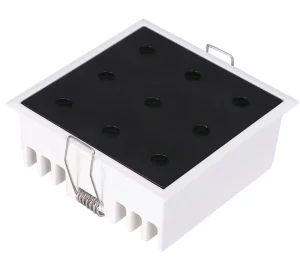 18W Square Recessed LED Spotlight Matt Black Baffle LED Pixel Light Round Shape