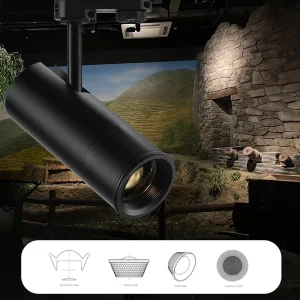 18W Zoomable Anti Glare Aluminum LED Track Spotlight 15 60 Adjustable Dimmable COB Chip 2700K 6000K Color Temp