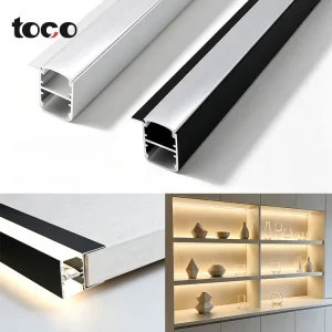 18mm Board Double Sided LED Up and Down Emitting Shelf Light Cabinet Wardrobe Top Bottom Linear Layer Lighting Aluminum Profile