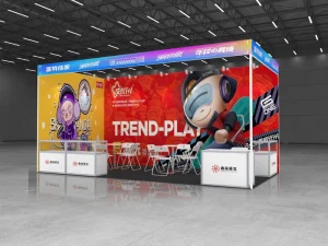 18sqm Backdrop SEG Exhibition Booth for Tradeshow and Event Tension Fabric Assembly Aluminum Structure Stand