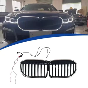 19 22 Models 7 Series G12 LED Lighted Grille Replacement Bright Black Single Line Modification New Condition ABS Front Grill