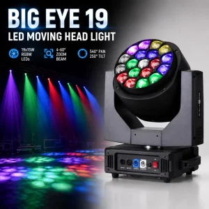 19x15W RGBW LED 19 Eye Bee Moving Head Light 4 60 Zoom Beam Wash Vortex DMX512 99CH RDM for Stage Wedding Club Concert