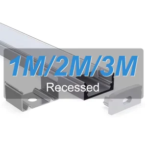 1M 2M 3M Anodized Diffuse Extrusion Lighting Strips LED Profile Light Aluminium Channel Sliver