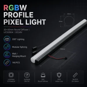 1M RGBW LED Pixel Bar Light DC24V UCS2904 60LEDs SMD5050 RGB Tube Stage Light for Nightclub Stage Ceiling Decoration
