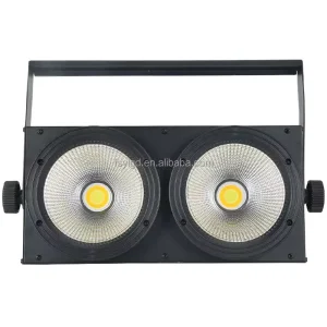 2 Eyes LED COB Blinder Strobe DJ Spotlights DMX Sound Activated 2x100W 2 in 1 Cool White & Warm White Audience Blinders Lights
