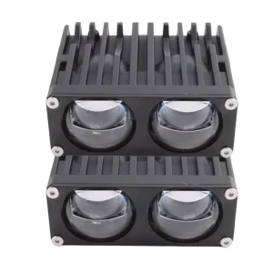 2 Eyes Lens Grille Light 3000K 20W 80W Biled Projector Lens LED Headlights Car Retrofit Grille Lights