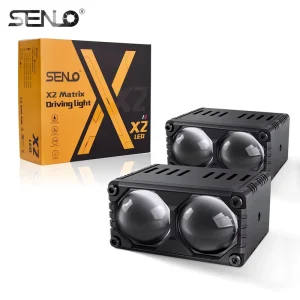 2 Lens Spotlights LED Grille Lights with DRL Fan Driving Work External Auxiliary Lights for Motors Off-road Vehicle Truck