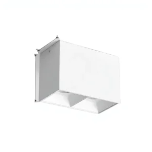2-Light COB LED Ceiling Spotlight Surface Mounted Rectangular Aluminum Downlight High CRI 90 95 IP20 Double Grille Spot Light