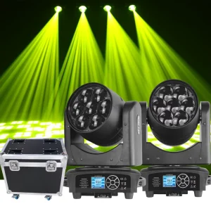 2 PCS Mini Moving Head Light 7*40W RGBW 4 in 1 LED Beam Wash Zoom Effect Stage Lighting Spotlight for DJ KTV Home Party