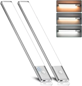 2 Pack 20cm 30cm 40cm 50cm Magnetic Kitchen USB LED Rechargeable Wireless Under Cabinet LED Lights Motion Sensor