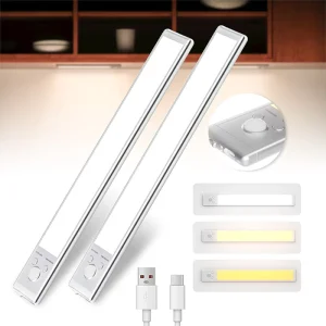 2 Pack 24cm Modern Intelligent LED Sensor Light Rechargeable Adhesive Aluminum Profile for Home Light Decoration Wardrobe Closet