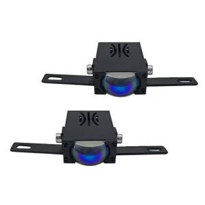 2 Pcs Car Spotlights Led Grille Lights With Red DRL Fan Driving Fog Work Light Auxiliary Lights Off road Vehicle Truck