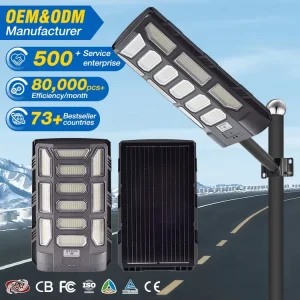 2 Years Warranty IP66 Waterproof Outdoor Road Parking Lot 600W ABS Integrated All in One LED Solar Street Light