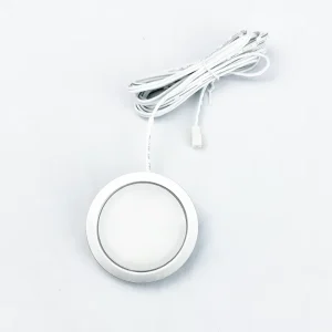 2.4W LED Cabinet Light Full Stainless Steel Plastic High CRI 90 3000K Warm White Spot Super Thin Recess Depth <12mm Surface DC