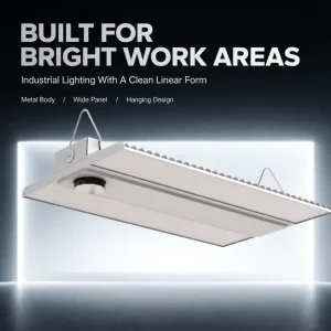 200W 160lm w IP65 Aluminum Linear High Bay Light with Emergency Battery for Warehouse Office Workshop 3 Hours Backup