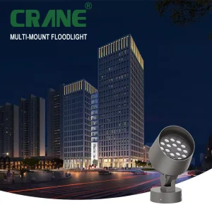 200W 300W High Power IP67 Rated LED Landscape Outdoor Circular Spotlights for High rise Buildings Gardens Adjustable Beam Angle
