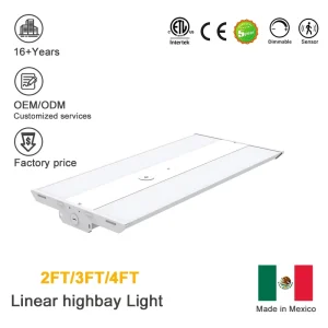 200W 3FT Linear Highbay for 200lm/W Efficiency CCT Tunable ETL DLC Sensor Control 5-Year Warranty Aircraft Hangars Industrial