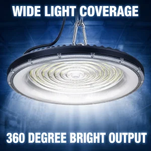 200W DOB LED High Bay Light 3000K Dimmable Aluminum Reflector for Warehouses Workshops Factories