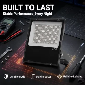 200W IP66 Waterproof LED Floodlight CTH-7D-200 Die Cast Aluminum Adjustable Bracket Yard Plaza Industrial Exterior Lamp