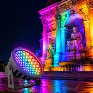 200W RGB Round LED Wall Washer IP66 Colorful Architectural & Landscape Lighting Fixture