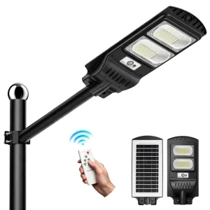 200W Solar Street Light 96 LED Motion Sensor Remote Control IP65 Waterproof ABS RoHS Certified Outdoor Security Light