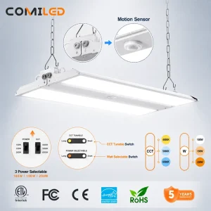 200W Tunable Foldable LED High Bay Light CCT Dimmable Industrial Lighting For Warehouse Factory Workshop