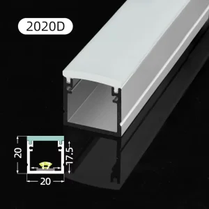2020D Factory Aluminum Led Light Profiles Custom Aluminum Profile Channel with Diffuser for Led Aluminum Profile