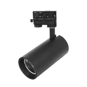 20W 30W COB LED Track Light Adjustable Beam Angle 15-60° CRI≥80 3-Wire Rail Spotlight for Retail Store Clothing Boutique